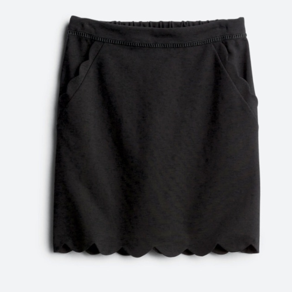 SKIES ARE BLUE Black Berenice Scallop Hem Skirt Size Small Petite - Picture 2 of 9